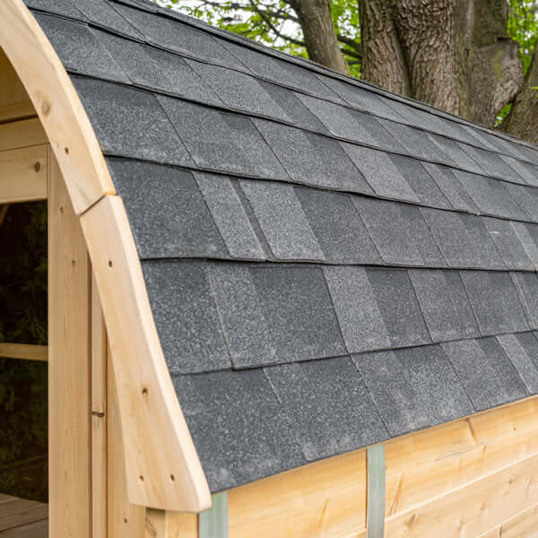 Black Asphalt Shingle Roof For Serenity Barrel Sauna (Includes Trim)